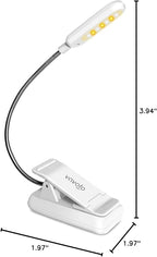VAVOFO Clip On Book Light for Bed Kids, 7 LED Reading Light with 9-Level Warm Cool White Daylight, Eye Care Lamp with Power Indicator for Bookworms (White)