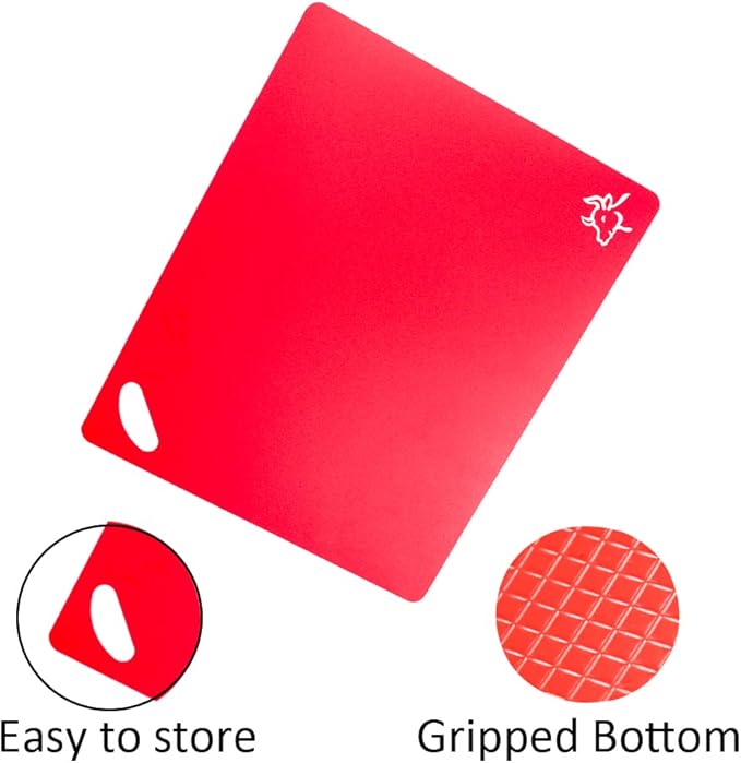 Kimmoker Flexible Cutting Boards Set, Cutting Board Mats for Cooking, 2 Pack Colored Cutting Board Set with Easy-Grip Handles, Flexible Plastic Cutting Sheet Set of 4 (2)