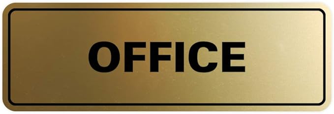 Signs ByLITA Standard Office Sign - Professional Business Signage - Easy to Install (Brushed Gold) - Small 1 Pack