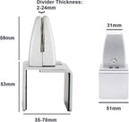 Aluminum Vertical Clamp Partition Board Acrylic Desk Divider Support Clamp for Clear Shield for Desktop Countertop Reception