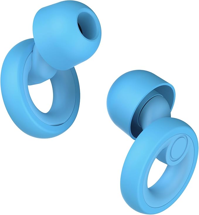 Jayine Ear Plugs for Noise Cancelling Ear Protection EarPlugs for Sleep,Concerts,Work,Study,8 Size Eartips with Small Box,Perfect -30dB Silicone Earplugs for Noise Reduction - Blue