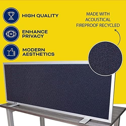 OBEX Acoustical Free Standing Privacy Screen, Cubicle Accessories Desk Privacy Panel, Desk Dividers for Office, Office Furniture Partitions Portable Sound Proof Dividers, 12" x 30", Slate