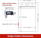 Turxayox 50 Pcs Clear ID Badge Holder, Vertical Plastic Name Tag Protector, Key Card Badge Holders with Waterproof Resealable Zipper for Nurses, Office, School and Lanyards Use