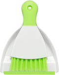 NACENA Mini Dustpan and Brush Set, Small Broom and Dustpan Set Dust Pan and Mini Hand Broom Dustpan and Broom Combo Compact for Home Table Keyboards Sofa Kitchen, Green
