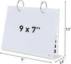 Desktop Glass Dry Erase & Acrylic Aesthetic Desk Calendar Weekly to-do List Combo, Small Magnetic Standing Whiteboard, Desk Flip Easel Calendar with Accessories for Home Office Supply, White, 9 x 7''