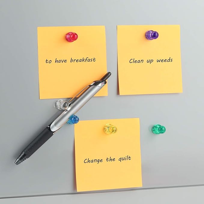 48Pack Colorful Push Pin Magnets 6 Assorted Color Office Magnets for Whiteboard Small Magnetic Push Pins Strong Magnet Fridge Perfect for Refrigerator White Board Map School Classroom Thumb Tacks