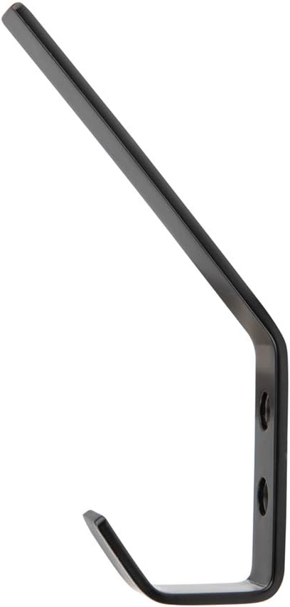 Amazon Basics Wall Mounted Modern Metal Drywall Coat Hooks - Flat Black, 5-Pack
