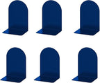Lulonpon 6 Pieces Book Ends, Bookends, Books Stand, Metal Bookend for Shelves, Blue Book Ends for School, Library, Desktop Organizer