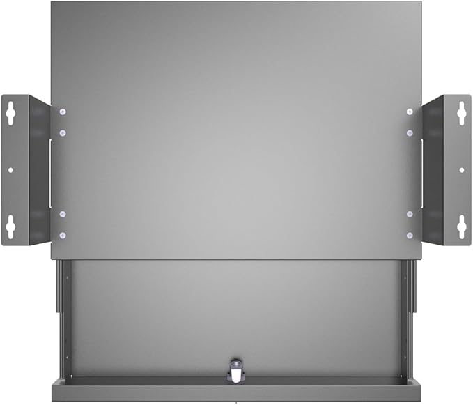 QiaoYoubang Under Desk Lockable Sliding Out Drawer with Cable Management, 17 inch Wide Office Storage Organizer for Standing Desks or tables with a Crossbar less than 3.2" High, 12 Inch Deep