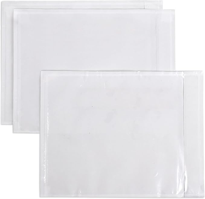 iMailer - 200 PCS 7.5"x5.5" Packing List Pouch- Clear Plastic Envelopes with Self-Adhesive Seal for Packing Slips and Invoices