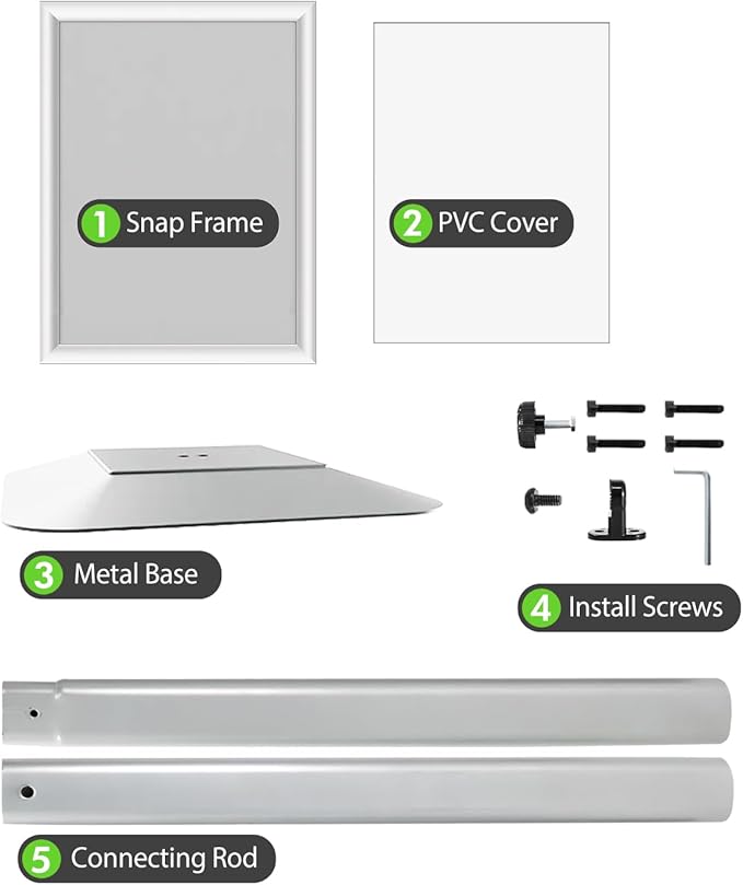 INNOVSIGN Heavy Duty Adjustable Pedestal Poster Sign Stand, 8.5x11 Aluminum Open Floor Standing Sign Holder for Vertical and Horizontal View Display (8.5x11,Silver)