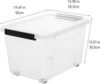 Citylife 54 QT Clear Plastic Storage Bins with Lids Stackable Storage Boxes with Lids Large Plastic Storage Containers for Garage Closet Kitchen 2 Packs