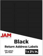 JAM PAPER Return Address Labels - Standard Mailing - 1 x 2 5/8 - Black - 120 Shipping Labels/Pack