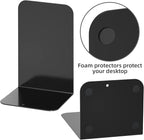 VFINE Bookends 1 Pair, Black Metal Book Ends, Heavy Bookends for Shelves, Book Stopper for Heavy Books, Book Organizer for Home Office School Supplies