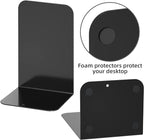 VFINE Bookends 3 Pairs, Black Metal Book Ends, Heavy Bookends for Shelves, Book Stopper for Heavy Books, Book Organizer for Home Office School Supplies