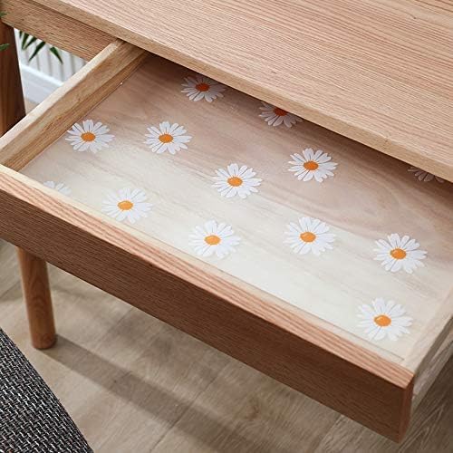 Daisy Shelf Liner for Kitchen Cabinets – Non-Adhesive, Non-Slip Drawer & Refrigerator Liner – Waterproof, Washable Cabinet Mat Floral Pattern, Easy to Cut & Install – Fits Pantry, Bathroom, Office