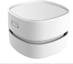 ODISTAR Desk Vacuum Cleaner with Wireless Charger, Mini Table dust Sweeper Energy Saving,Endurance up to 400 mins, Cordless&360º Rotatable for Keyboard/Home/School/Office (White Wireless Charger)