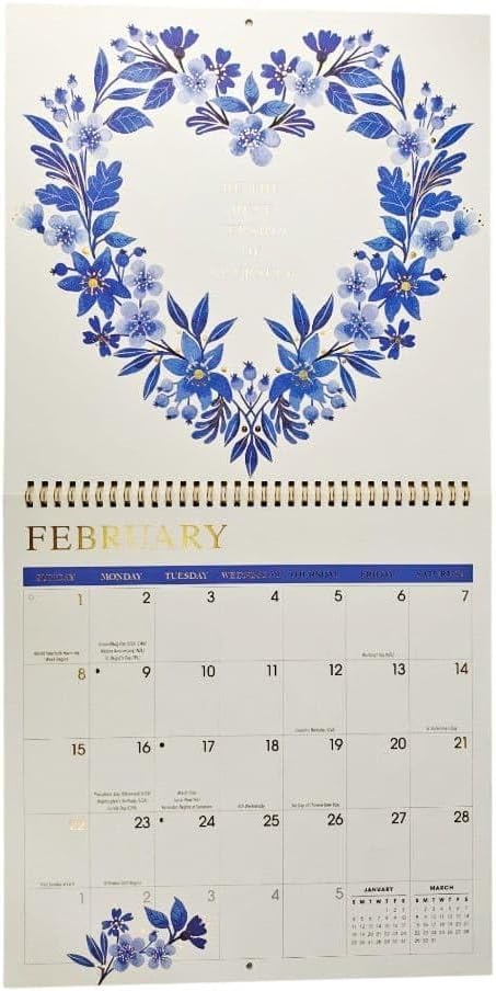 NIQUEA.D, China Blue 2026 Spiral Wall Calendar