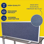 OBEX Acoustical Free Standing Privacy Screen, Cubicle Accessories Desk Privacy Panel, Desk Dividers for Office, Office Furniture Partitions Portable Sound Proof Dividers, 12" x 72", Graphite