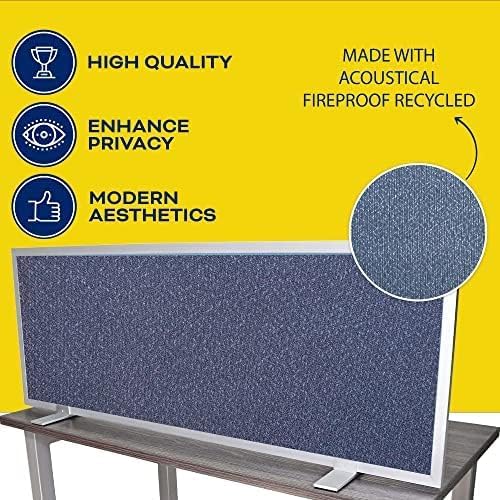OBEX Acoustical Free Standing Privacy Screen, Cubicle Accessories Desk Privacy Panel, Desk Dividers for Office, Office Furniture Partitions Portable Sound Proof Dividers, 24" x 72", Graphite