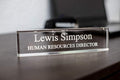 SignsByLITA Personalized Acrylic Desk Name Plate 2" x 10" - Office Desk Accessories Décor