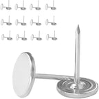Galdexi 100pcs Flat Head Thumb Tacks for Wall, 7/16 Inch Heavy Duty Upholstery Wall Tacks Nails, Decorative Long Push Pins for Office Home Furniture Decor Wooden Photo, Sliver
