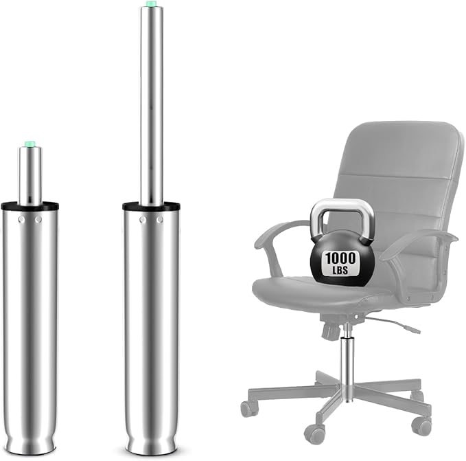 10 Inches to 15 Inches Office Chair Gas Lift Cylinder Replacement, 4.5" Stroke, Hydraulic Pneumatic Shock Piston, Heavy Duty, Universal Fit for Most Office Chairs, Class 4, Polished Steel