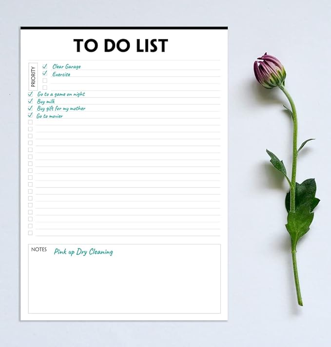 To Do List Notepad - 8.5"x11", 50 Sheets, To Do List Pad with Check List Organizing, Tear Off, Simple Script, College Ruled To Do Planner for Daily Task