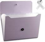 Nicfaec Expanding File Folder, 13 Pockets, Purple, Polypropylene