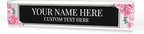 Signs ByLITA Floral Pattern Customized Nameplate | Midnight Bloom Personalized Full Color Acrylic Desk Sign