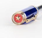 JINHAO 1935 Fountain Pen TIANDAO Series #8 Nib Ink Pen with Guitar-Shaped Clip and Ink Converter (F Nib 0.5mm, Blue)
