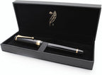 xixixiaozhu Metal Big Fountain Pen, Medium Nib 0.7mm, Includes Ink Converter & 5 Cartridges, Glossy Piano Painted Finish (Black)
