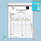 Custom Carbonless Sales Invoice Form Books for Small Business, Personalized NCR 3-Part Receipt Book with Carbon Copies, Cover Add Company Name, Address and Number Printed