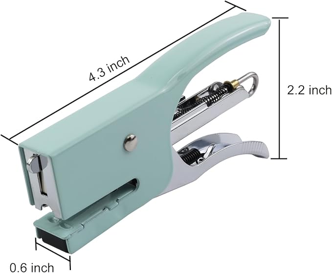 Aacehlh Small Hand-held Stapler Set, 15 Sheet Capacity, Includes 750Pcs Staples and A Staple Remover, Mini Desktop Stapler for Office, School, Home or Travel Use. (Mint Green)