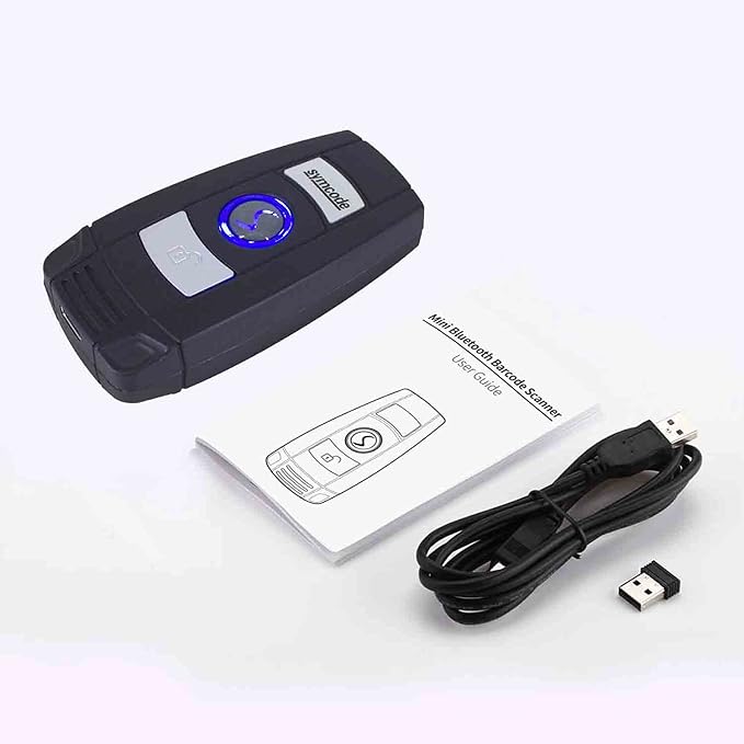 Mini 1D Bluetooth Barcode Scanner Wireless Bar Code Scanner 3-in-1 Bluetooth/USB Wired/2.4G Wireless Barcode Reader laser Code Scanner for Inventory Code Image Reader for Tablet iPhone iPad Android PC