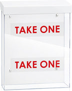 9.1" x 11.6" Outdoor Take One Brochure Holder Waterproof Wall Mount Literature Permit Box with Lid Screws Clear Acrylic Document Holder Fits Letter Size A4 Flyers Booklets Pamphlets (TAKE ONE WHITE)