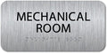 ALPHA DOG ADA SIGNS - Mechanical Room Sign with Braille for Your Business, 4x8 Inch, ADA Compliant, Indoor or Outdoor, Easy Installation, Made in the USA, Brushed Metal