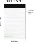 Nichela 8 Pcs Note Pads Refills 3 x 5 inches Memo Small Notebook Writing Pads with 30 Sheets Each Pad College Ruled Lined Paper NotePads White