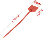 Waterproof Shipping Tags - Self Locking Nylon Writable Marker Ties for Luggage Identification, Plastic Straps Label Mark, Seal Zip Tie for Labeling - 100pcs (Red)