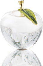 H&D HYALINE & DORA H&D Unique Crystal Apple Figurine Paperweight,Art Glass Apple Collectible Figurines Best for Lucky Christmas Eve Gifts/Great Wedding Decor Gifts