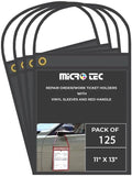 MICRO TEC Repair Order/Work Ticket Holders – Heavy-Duty Vinyl Sleeves with Black Handle – 11" x 13" for Automotive Repair Orders, Job Tickets, Documents – Pack of 125 – Solid Black