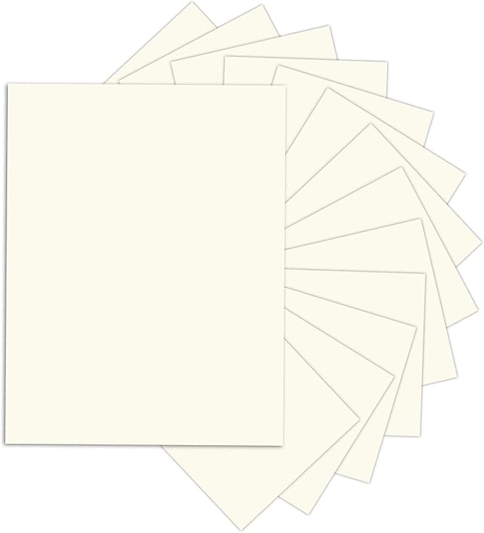 24 Sheets Cream Cardstock 8.5 x 11 Off White Paper, Goefun Ivory Card Stock Printer Paper for Cards Making, Office Printing, Certificate