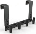 PMMASTO Over The Door Hooks, Fits 1-3/4" Thick Door No Drill Hooks for Closet Bathroom Bedroom Organization, Hanger for Coat Towel Robe (Black, 4 T-Hooks)