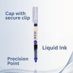 REVAIS Blue Gel Pens Pack of 6 | 0.6mm Smooth Writing Rollerball Pen | Premium German Ink | Ergonomic Grip | Quick-Dry | Ideal for Students & Office Use