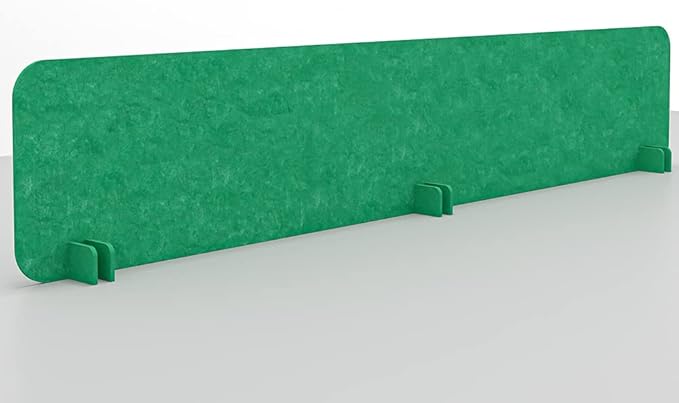 Escape 12" Freestanding Desk Divider | Eco-Friendly Acoustic Privacy Screen | Noise Reducing Desk Partition | 71" Wide | Orange Yellow