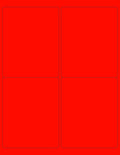 8-1/2 x 11" Neon Color High Light Fluorescent Labels for Laser & Inkjet Printer (Red Fluorescent, 4 x 5" - 4 Per Page | 100 Labels)
