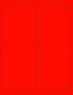 8-1/2 x 11" Neon Color High Light Fluorescent Labels for Laser & Inkjet Printer (Red Fluorescent, 4 x 5" - 4 Per Page | 100 Labels)