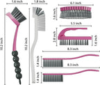 CN1ST 6 PCS Cleaning Brush, Scrub Brush Set for Kitchen and Bathroom Household Use with Various Brushes for Cleaning Dishes, Tiles, Corners and Floors Color Purple
