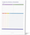 Task Planner & Tracker 8.5 x 11 Tear-Off 70 Sheet Planner Pad – Project Organizer with Time Log, Top Priority, Follow-Up – Notepad for Home & Office (White, Colorful, 1 Pack)