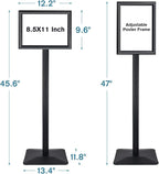 Golemas Sign Stand for Display, 11lbs Integrated Rod Heavy Duty Pedestal Floor Signage Stand Holder, for Outdoor or Indoor Advertising (8.5 x 11, Black, 3Pack)